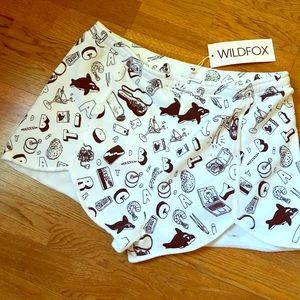 NWT Wildfox Broad City fleece shorts